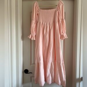 NWT Smocked Midi Dress in Light Pink